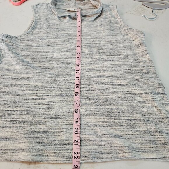 NEW J.Jill Pure Jill Medium Petite French Terry Sleeveless Mock Neck Top Heather - Picture 7 of 8